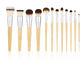 Vegan Synthetic Fiber 12Pcs Bamboo Makeup Brushs Set OEM